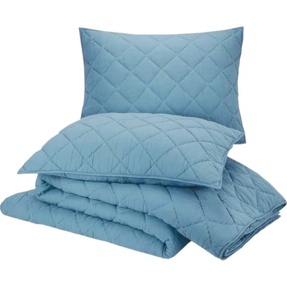 Better Homes & Gardens Blue Diamond Gauze Quilt, Full/Queen - Picture 5 of 14